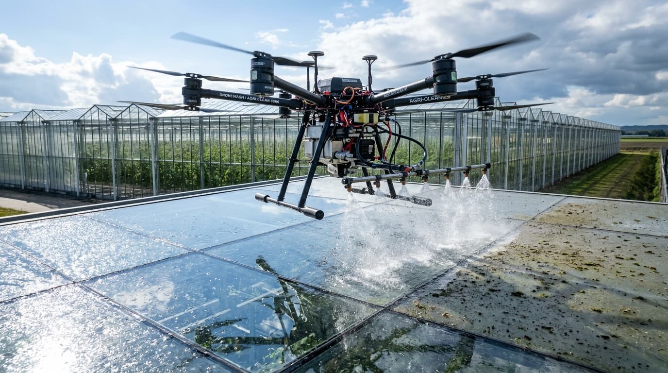 Drone Vệ Sinh Mái Nhà Kính